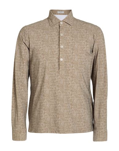 Ghirardelli Next Man Shirt Khaki Size M Polyamide, Elastane In Neutral