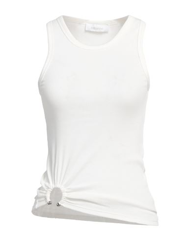 Rabanne Ring-detail Cotton-blend Jersey Tank Top In White