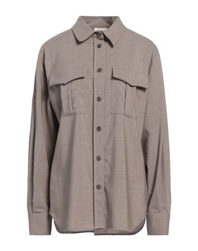 P.a.r.o.s.h P. A.r. O.s. H. Woman Shirt Taupe Size M Virgin Wool, Elastane In Grey