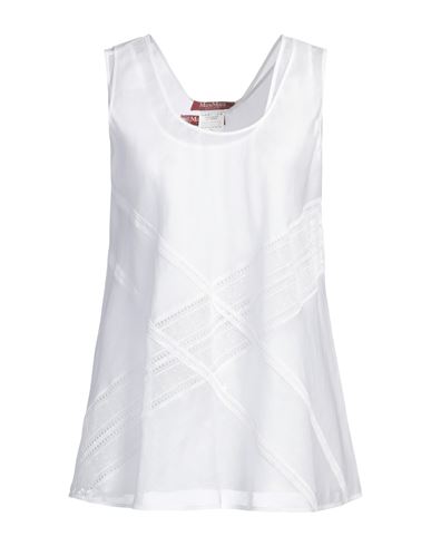 Shop Max Mara Studio Woman Top White Size 10 Ramie