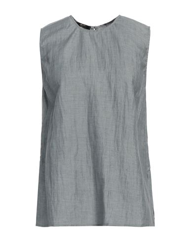 Seventy Venezia Woman Top Grey Size 10 Linen, Polyamide In Gray