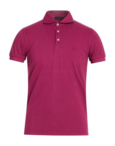 Tombolini Man Polo Shirt Garnet Size M Cotton, Elastane In Pink