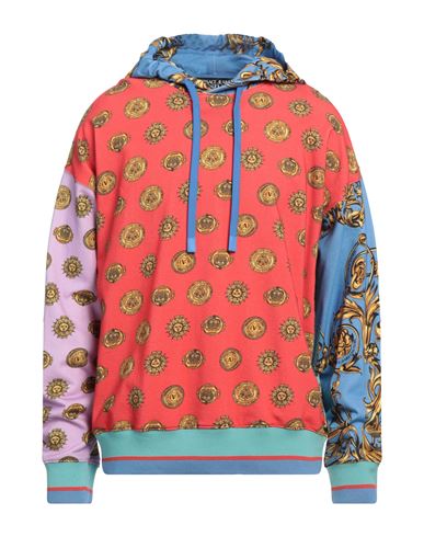 Versace Jeans Couture Man Sweatshirt Red Size M Cotton, Polyester, Polyamide, Elastane In Red