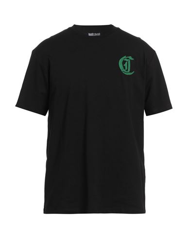 Just Cavalli Man T-shirt Black Size 3xl Cotton In Black