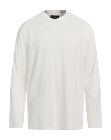 Y-3 Adidas By Yohji Yamamoto Man T-shirt Cream Size L Cotton, Elastane In White
