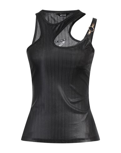 Shop Just Cavalli Woman Top Black Size 8 Polyester, Elastane