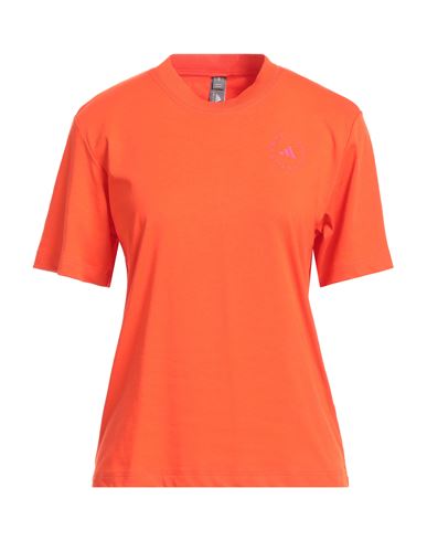 Shop Adidas By Stella Mccartney Woman T-shirt Orange Size L Recycled Polyester, Organic Cotton, Polyester