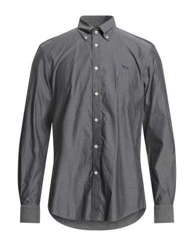 Harmont & Blaine Man Shirt Grey Size Xs Cotton In Blue