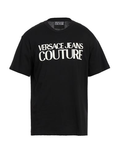 VERSACE JEANS COUTURE VERSACE JEANS COUTURE MAN T-SHIRT BLACK SIZE L COTTON 