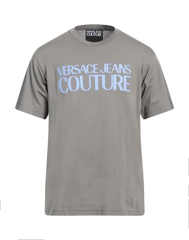 Shop Versace Jeans Couture Man T-shirt Grey Size L Cotton