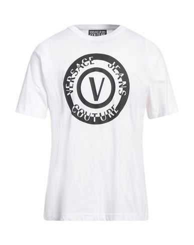 VERSACE JEANS COUTURE VERSACE JEANS COUTURE MAN T-SHIRT WHITE SIZE L COTTON 