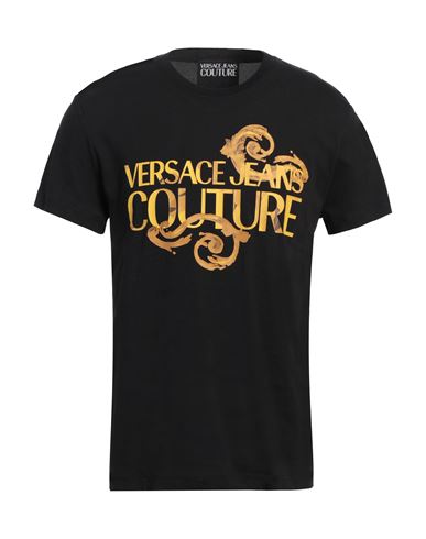 VERSACE JEANS COUTURE VERSACE JEANS COUTURE MAN T-SHIRT BLACK SIZE L COTTON 