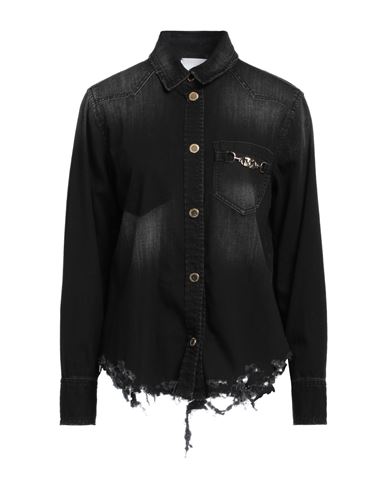 Shop Gaelle Paris Gaëlle Paris Woman Denim Shirt Black Size 4 Cotton, Polyester