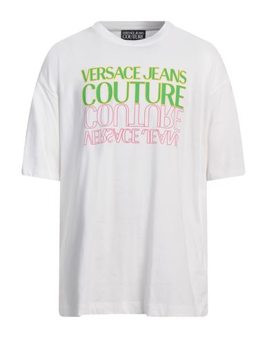 VERSACE JEANS COUTURE VERSACE JEANS COUTURE MAN T-SHIRT WHITE SIZE M COTTON 