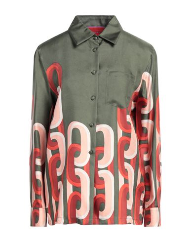 La Doublej La Double J Woman Shirt Military Green Size M Silk In Green