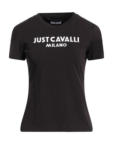 Shop Just Cavalli Woman T-shirt Black Size L Cotton, Elastane