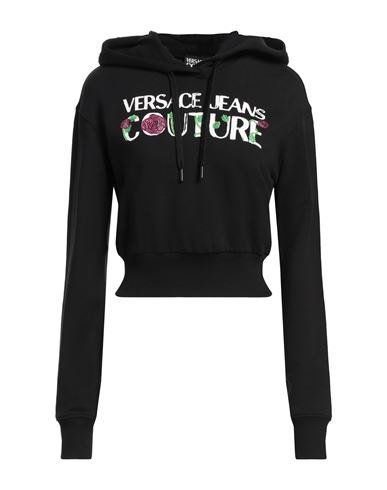 Shop Versace Jeans Couture Woman Sweatshirt Black Size S Cotton, Elastane