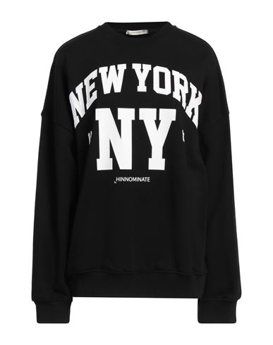 Hinnominate Woman Sweatshirt Black Size M/l Cotton, Polyester In Black