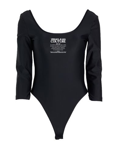 VERSACE JEANS COUTURE VERSACE JEANS COUTURE WOMAN BODYSUIT BLACK SIZE 4 POLYAMIDE, ELASTANE 