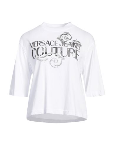 Versace Jeans Couture Woman T-shirt White Size L Cotton In White