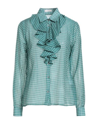 Camicettasnob Woman Shirt Green Size 6 Cotton, Silk