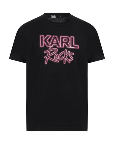 Karl Lagerfeld Man T-shirt Black Size L Cotton