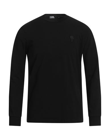 Karl Lagerfeld Man T-shirt Black Size M Cotton, Elastane
