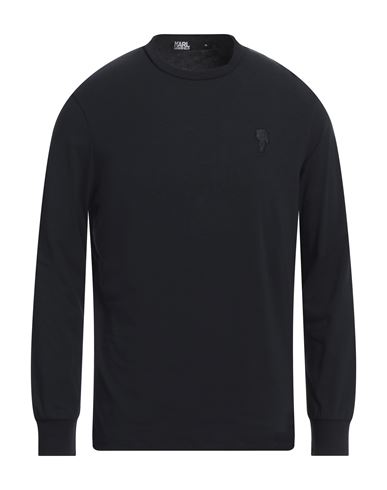 Karl Lagerfeld Man T-shirt Navy Size L Cotton, Elastane