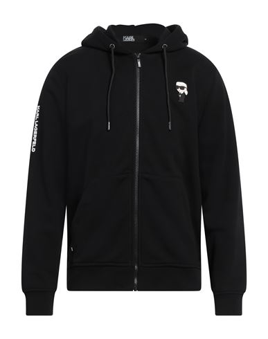 Karl Lagerfeld Man Sweatshirt Black Size M Cotton, Polyester In Black