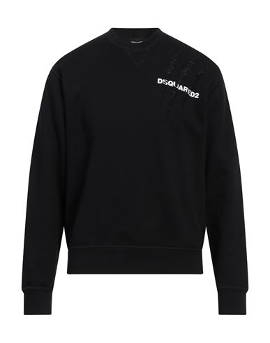 Dsquared2 Cotton Sweatshirt With Dsquared Print In Black
