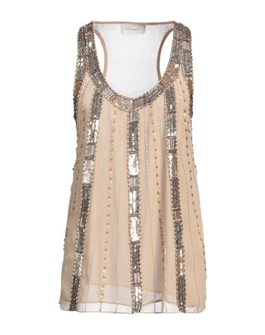 SOUVENIR SOUVENIR WOMAN TOP LIGHT BROWN SIZE M POLYESTER 