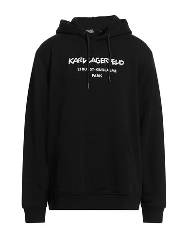 Karl Lagerfeld Man Sweatshirt Black Size L Cotton, Polyester In Black