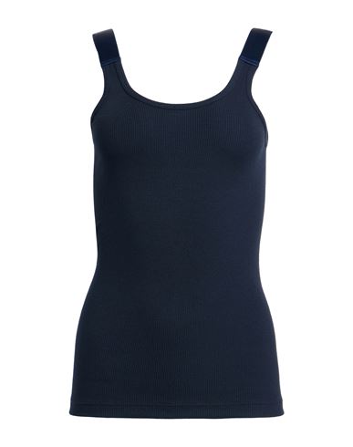 Helmut Lang Woman Tank Top Midnight Blue Size Xl Modal, Elastane In Blue