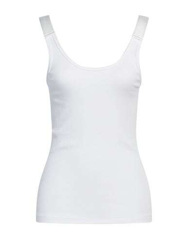 Helmut Lang Woman Tank Top White Size L Modal, Elastane In White