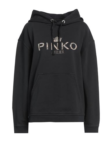 Pinko Woman Sweatshirt Black Size M Cotton, Elastane In Black