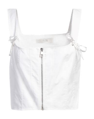 19.70 Nineteen Seventy Woman Top White Size 8 Cotton In White