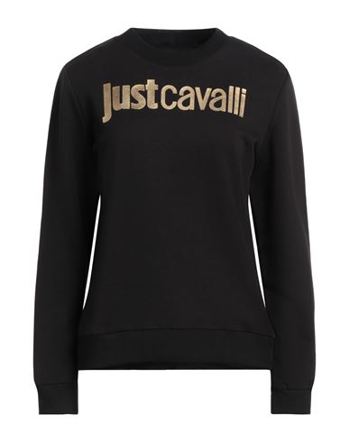 Just Cavalli Woman Sweatshirt Black Size Xl Cotton, Elastane In Black