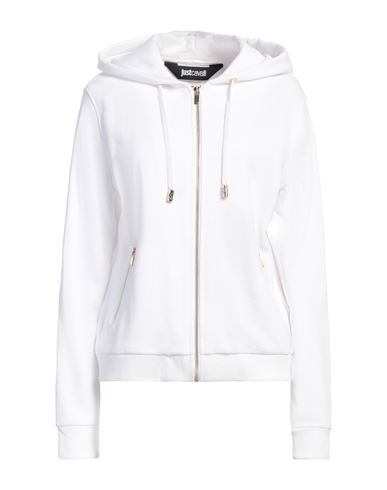 Just Cavalli Woman Sweatshirt White Size L Cotton, Elastane In White