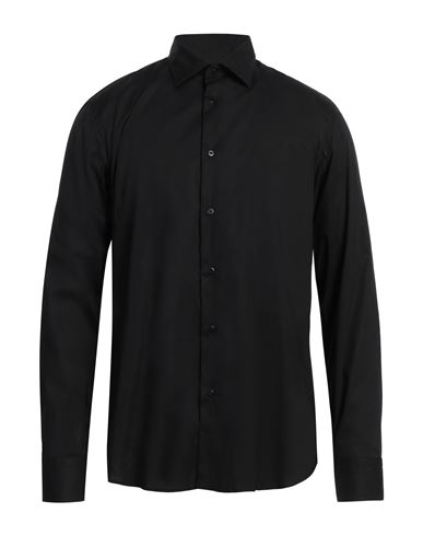 Shop Agho Man Shirt Black Size 17 ½ Cotton, Elastane