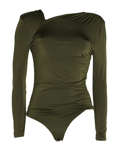 JIJIL JIJIL WOMAN BODYSUIT MILITARY GREEN SIZE 2 POLYESTER, ELASTANE 