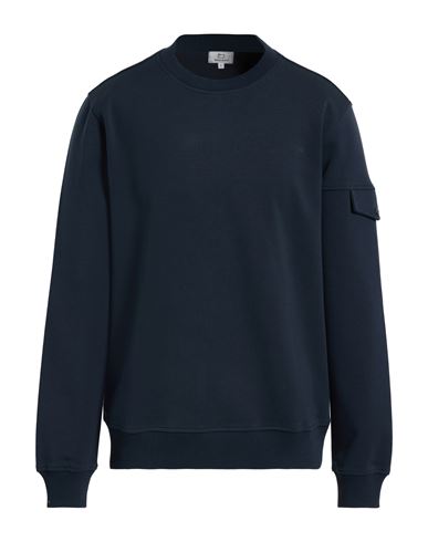 Woolrich Man Sweatshirt Midnight Blue Size L Cotton, Polyester, Elastane