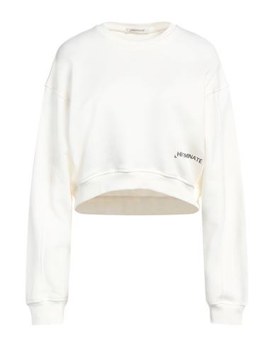 Hinnominate Woman Sweatshirt Off White Size M Cotton, Elastane In Off White