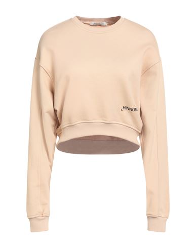 Hinnominate Woman Sweatshirt Beige Size L Cotton, Elastane