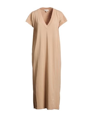 Crossley Woman Midi Dress Sand Size S Cotton In Neutral