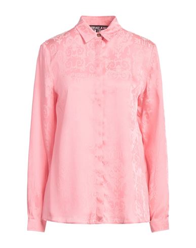 Versace Jeans Couture Woman Shirt Salmon Pink Size 10 Acetate, Viscose In Salmon Pink