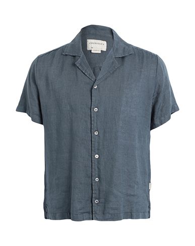 Crossley Man Shirt Navy Size S Linen
