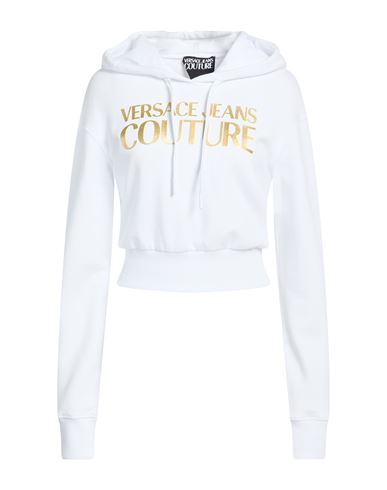 Versace Jeans Couture Woman Sweatshirt White Size M Cotton, Elastane In Multi
