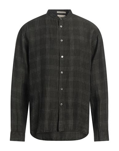 Crossley Man Shirt Dark Green Size L Linen