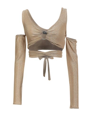 Gaelle Paris Gaëlle Paris Woman Top Sand Size 6 Polyamide, Metallic Fiber, Elastane
