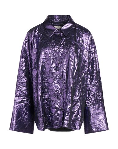 The M .. Woman Shirt Purple Size Xs Polyester, Metallic Polyester